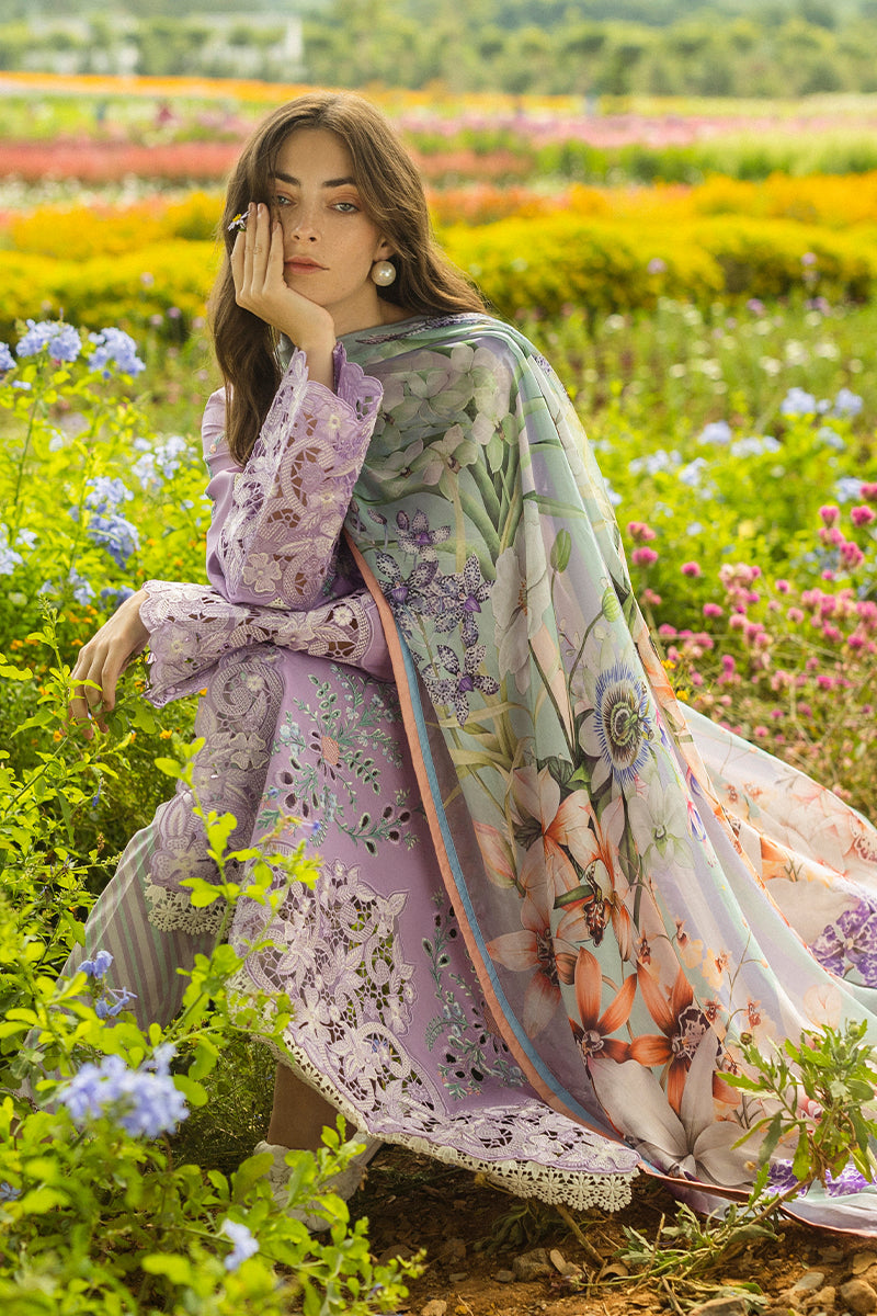 MUSHQ - 3PC LAWN EMBROIDERED SHIRT WITH CHIFFON PRINTED DUPATTA AND TROUSER - BIC-3827