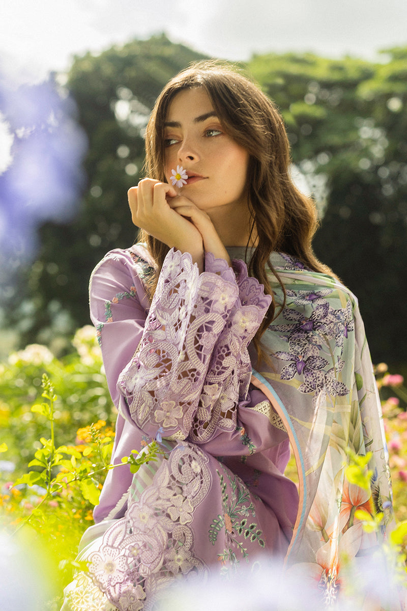 MUSHQ - 3PC LAWN EMBROIDERED SHIRT WITH CHIFFON PRINTED DUPATTA AND TROUSER - BIC-3827