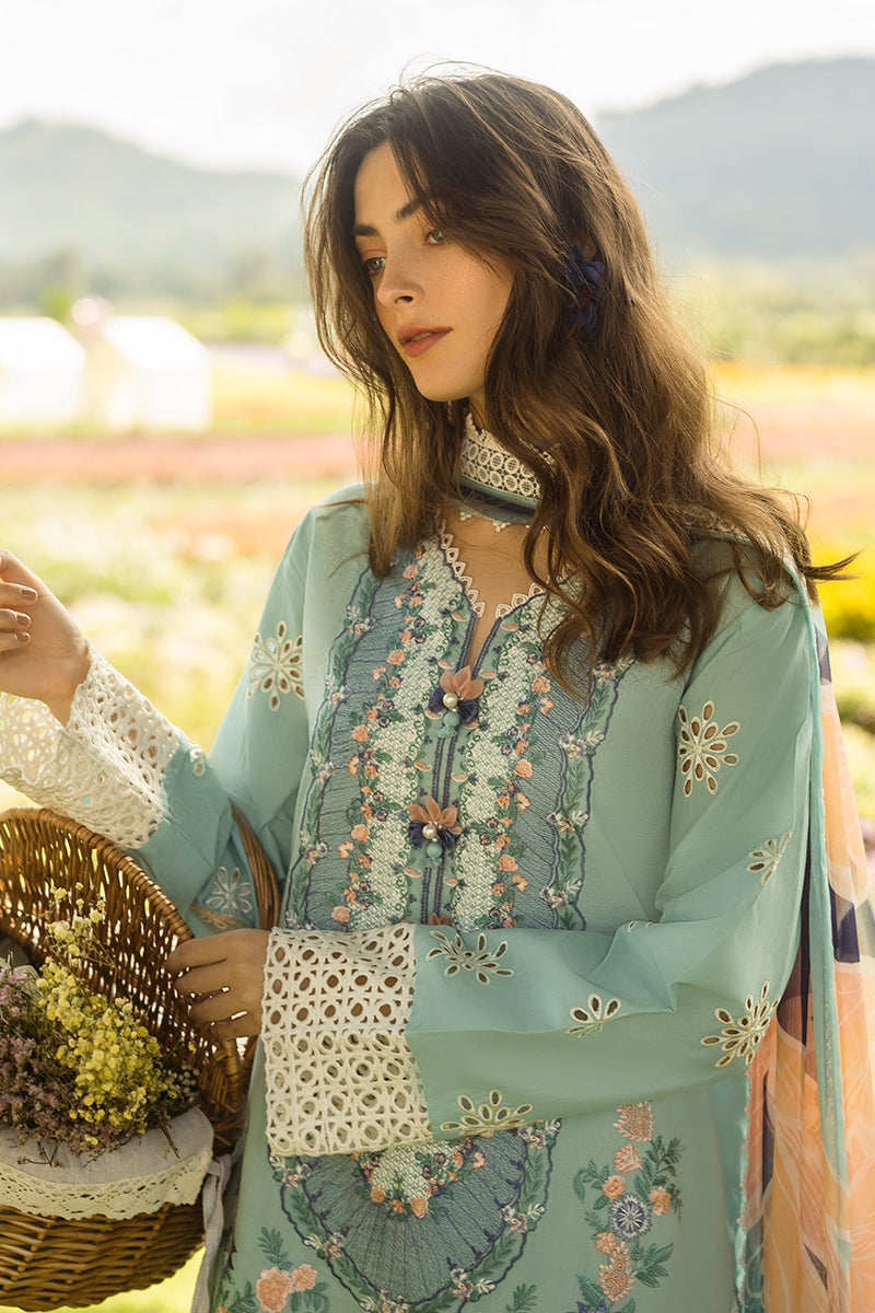 MUSHQ-3PC LAWN EMBROIDERED SHIRT WITH MONARK PRINT DUPATTA AND TROUSER-BIC-3742