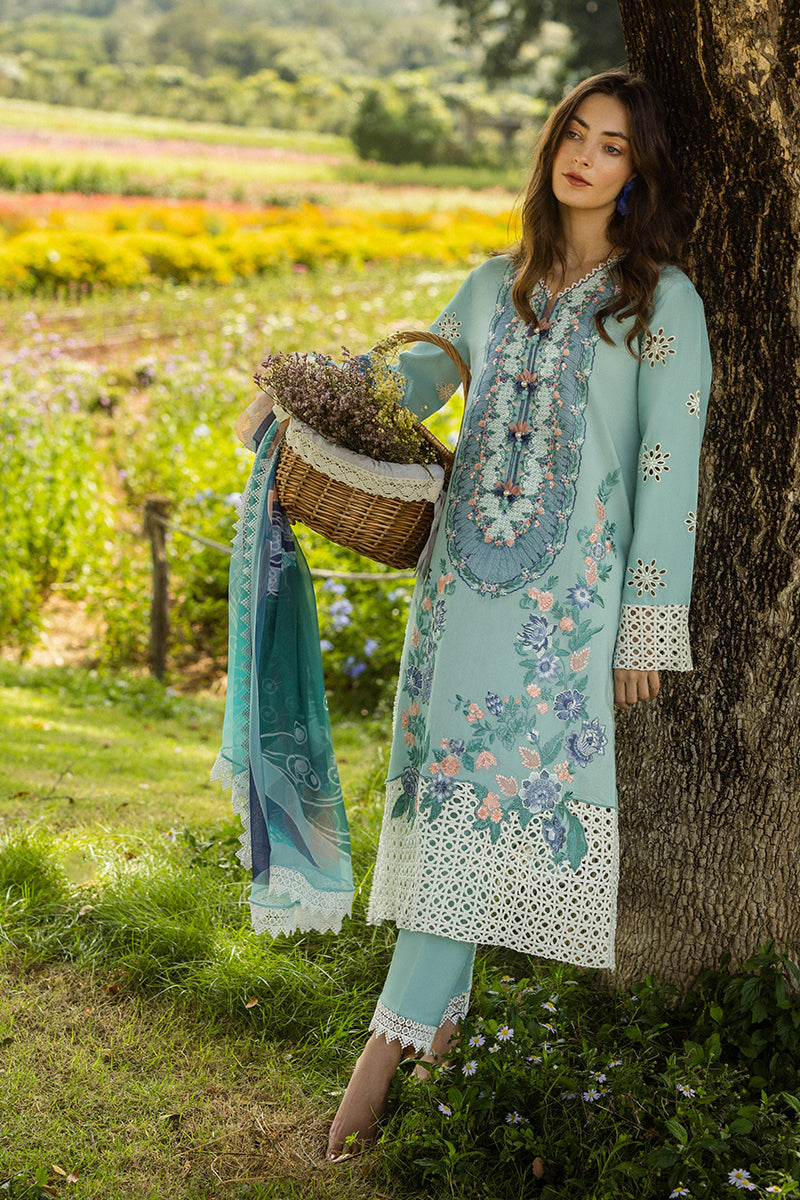 MUSHQ-3PC LAWN EMBROIDERED SHIRT WITH MONARK PRINT DUPATTA AND TROUSER-BIC-3742