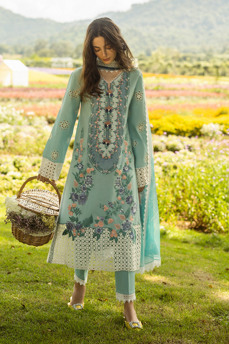 MUSHQ-3PC LAWN EMBROIDERED SHIRT WITH MONARK PRINT DUPATTA AND TROUSER-BIC-3742