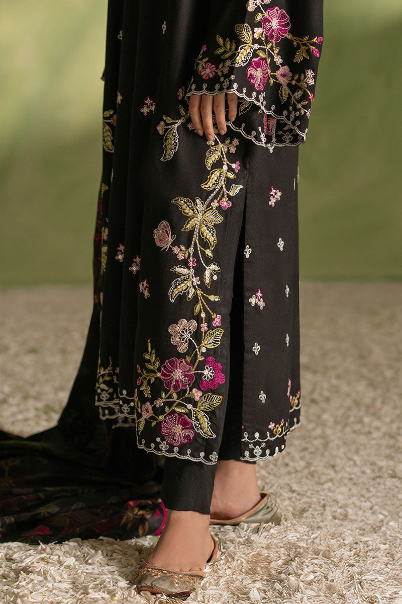 CROSS STITCH-3PC DHANAK EMBROIDERED SHIRT WITH COURTRAI PRINTED SHAWL AND TROUSER BIC-4276