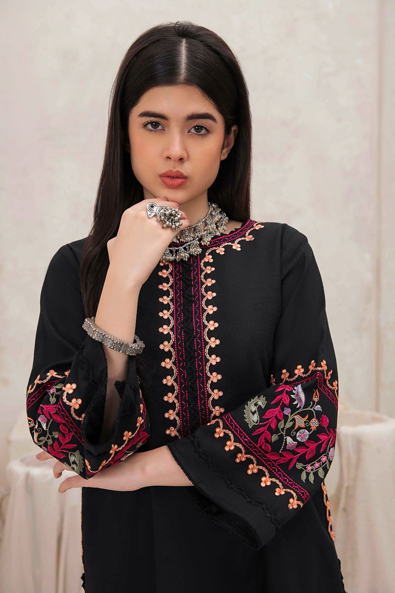 MUSHQ-2PC DHANAK EMBROIDERED SHIRT & EMBROIDERED TROUSER-BIC-112