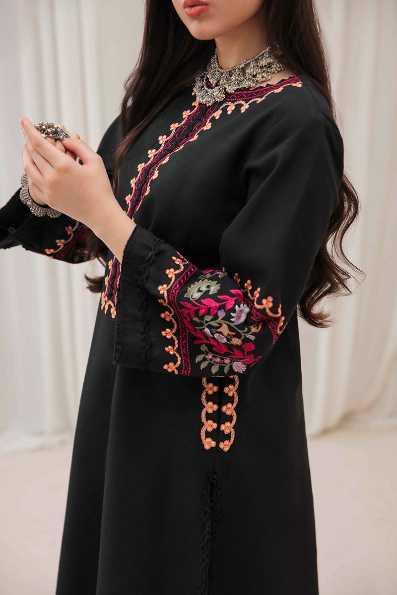 MUSHQ-2PC DHANAK EMBROIDERED SHIRT & EMBROIDERED TROUSER-BIC-112