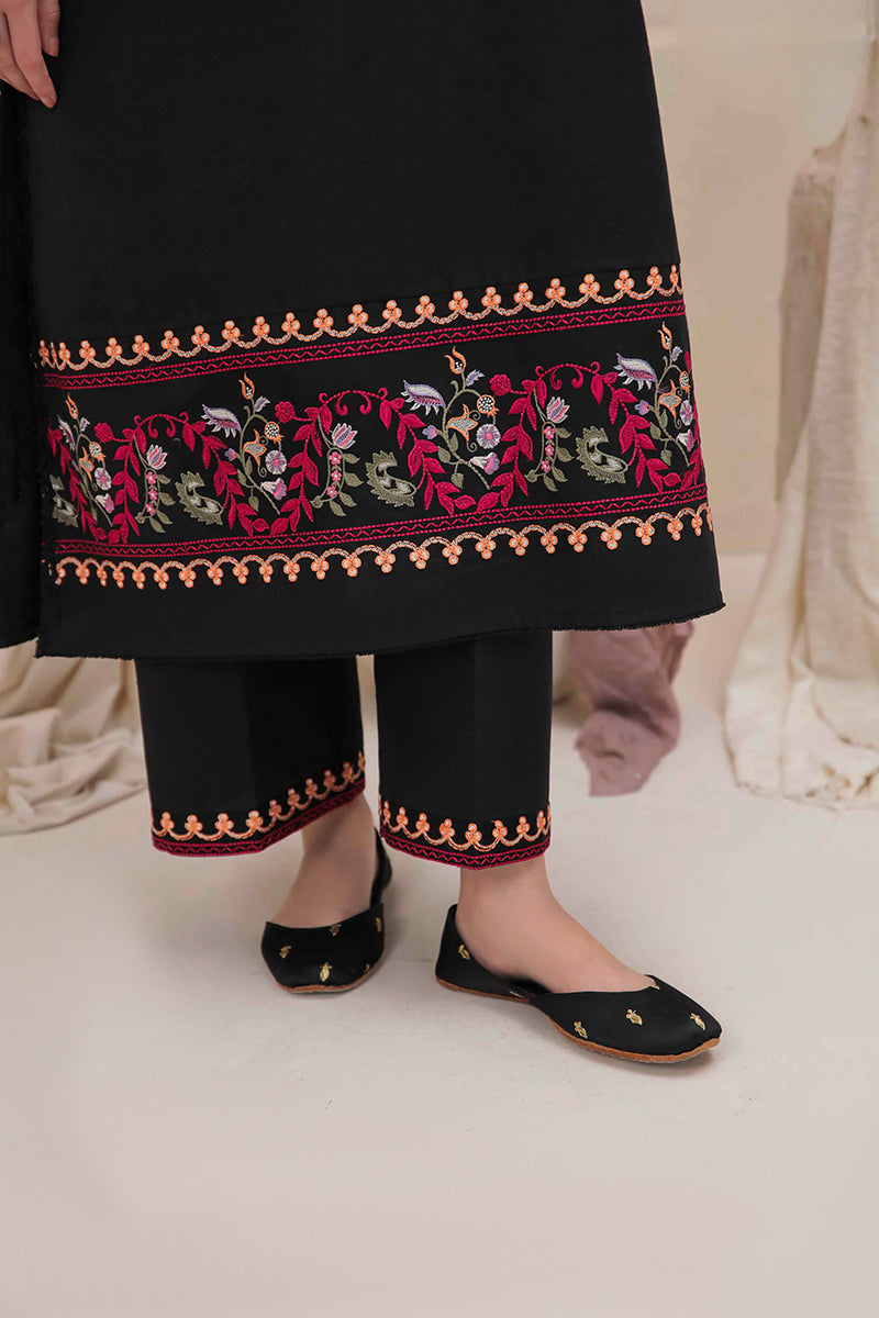 MUSHQ-2PC DHANAK EMBROIDERED SHIRT & EMBROIDERED TROUSER-BIC-112