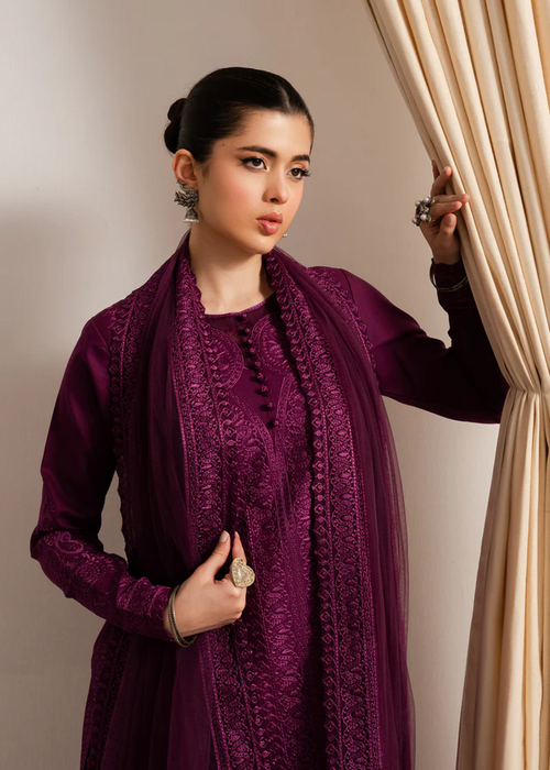 MARYAM & MARIA-3PC LAWN EMBROIDERED SHIRT WITH ORGANZA EMBROIDERED DUPATTA & TROUSER-BIC-3791