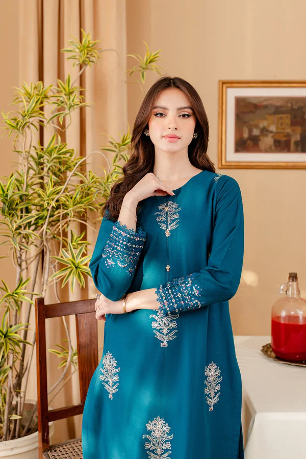 BATIK-2PC DHANAK SEQUIN EMBROIDRED SHIRT AND EMBROIDRED TROUSER-BIC-107