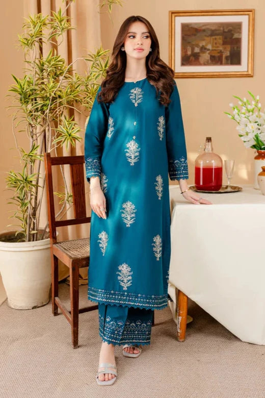 BATIK-2PC DHANAK SEQUIN EMBROIDRED SHIRT AND EMBROIDRED TROUSER-BIC-107