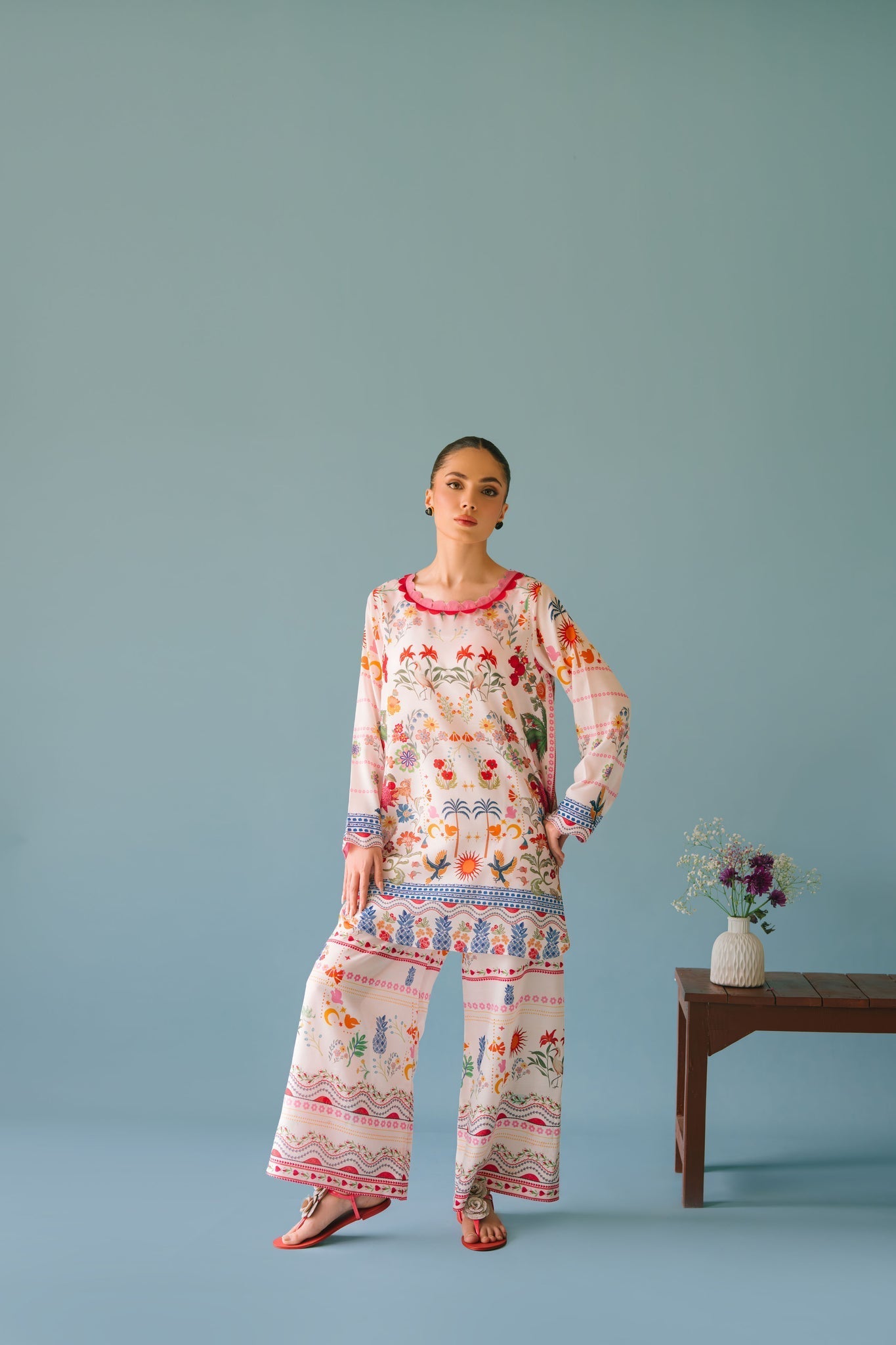 BRANDSINN-2PC SHAMOZE SILK PRINTED SHIRT & SHAMOZE SILK PRINTED TROUSER-BIC-2006