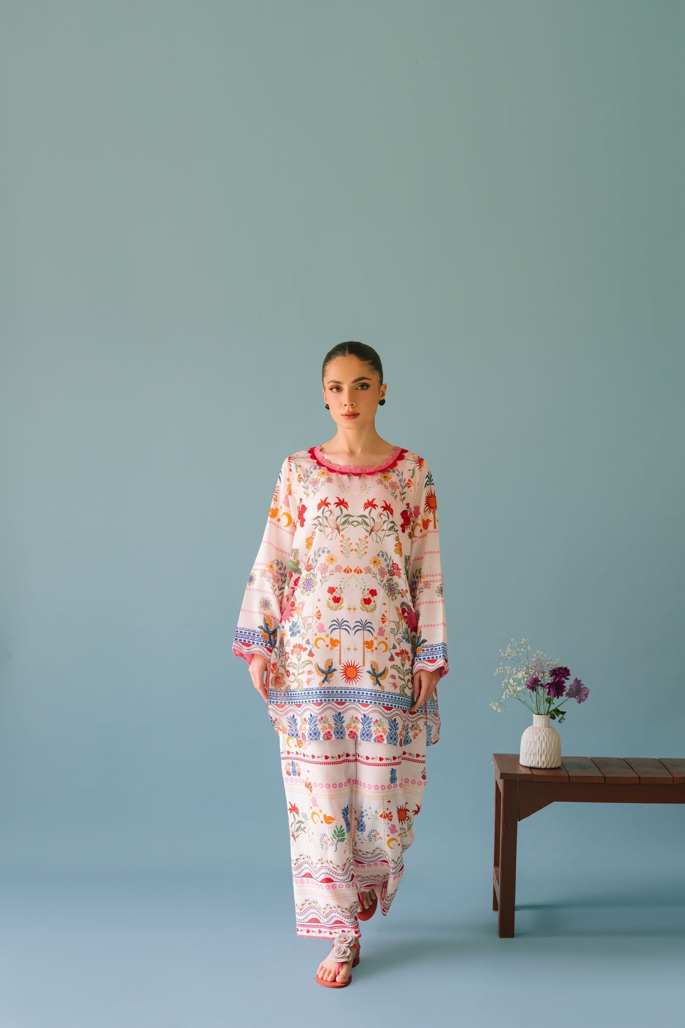 BRANDSINN-2PC SHAMOZE SILK PRINTED SHIRT & SHAMOZE SILK PRINTED TROUSER-BIC-2006