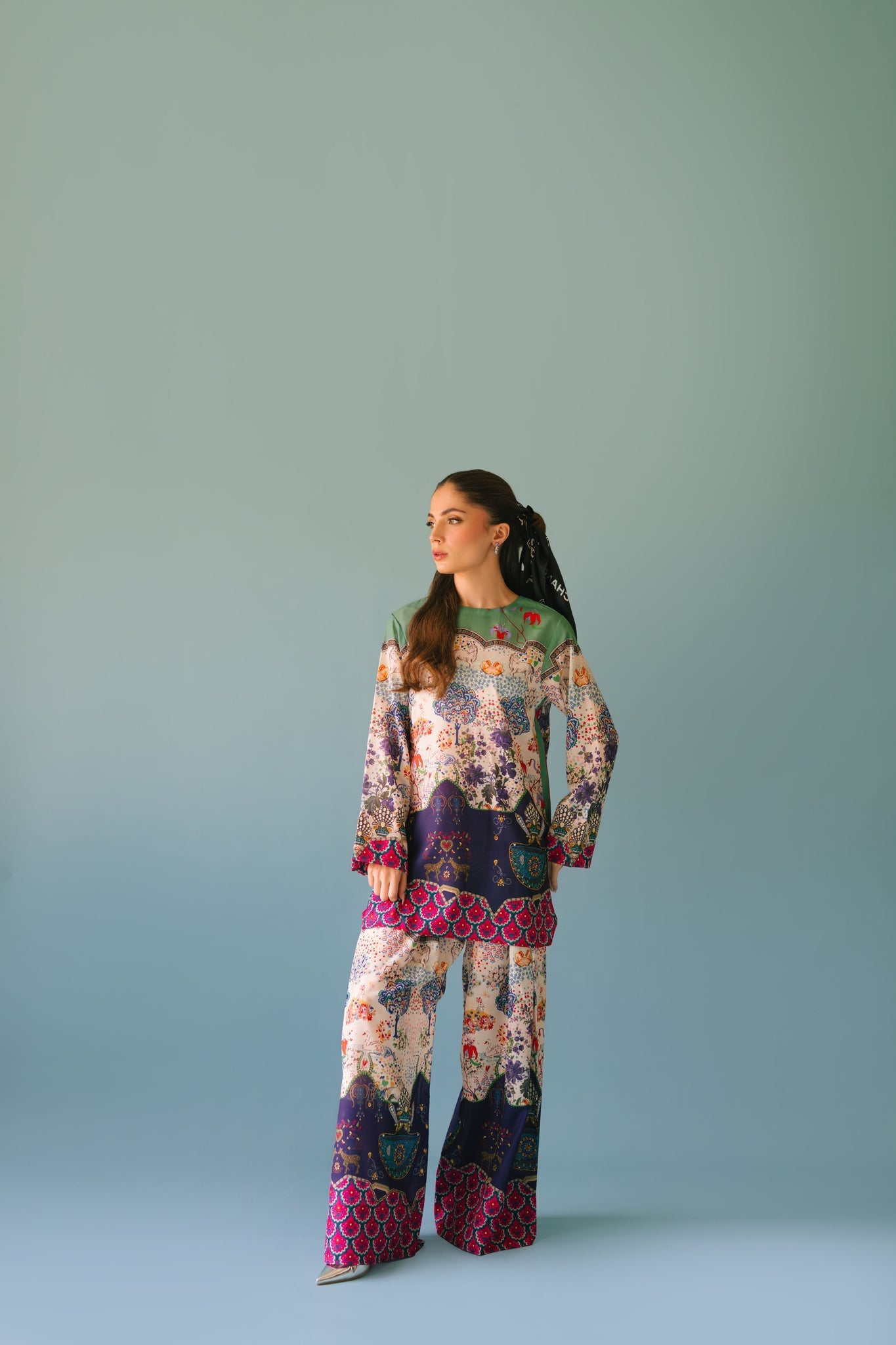 BRANDSINN-2PC SHAMOZE SILK PRINTED SHIRT & SHAMOZE SILK PRINTED TROUSER-BIC-2005