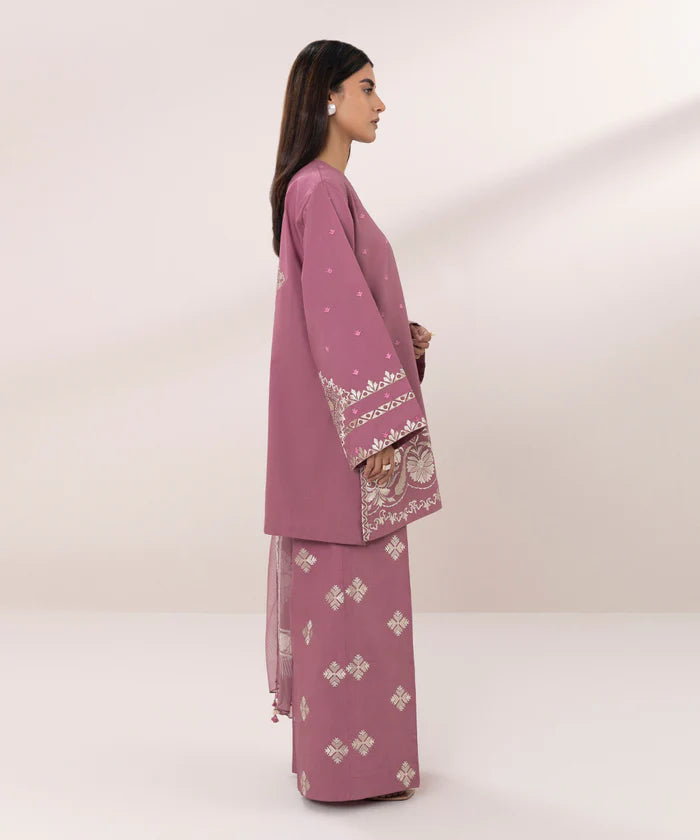 SAPPHIRE- 3PC LAWN EMBROIDERED SHIRT MONARK PRINT DUPATTA & EMB TROUSER-BIC-3620