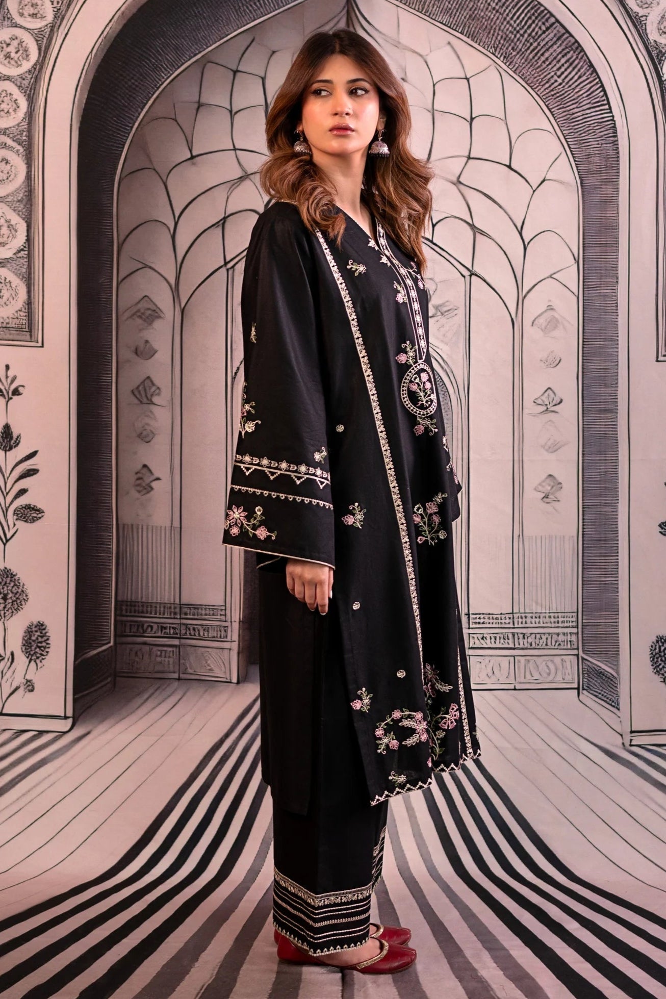 URGE - 2PC LAWN EMBROIDERED SHIRT AND EMBROIDERED TROUSER-BIC-3490