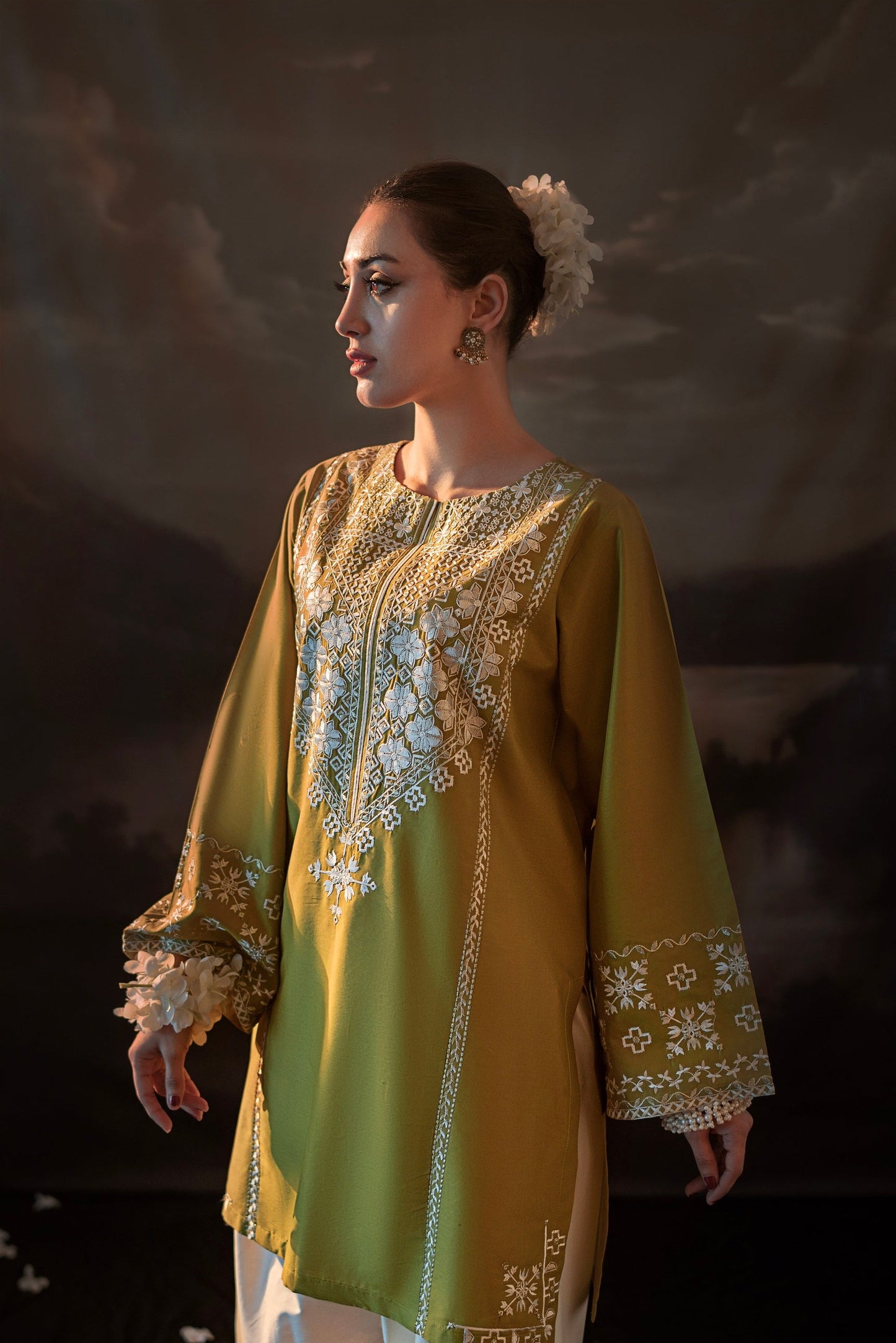 URGE-2PC LAWN EMBROIDERED SHIRT WITH LAWN EMBROIDERED TROUSER-BIC-3481