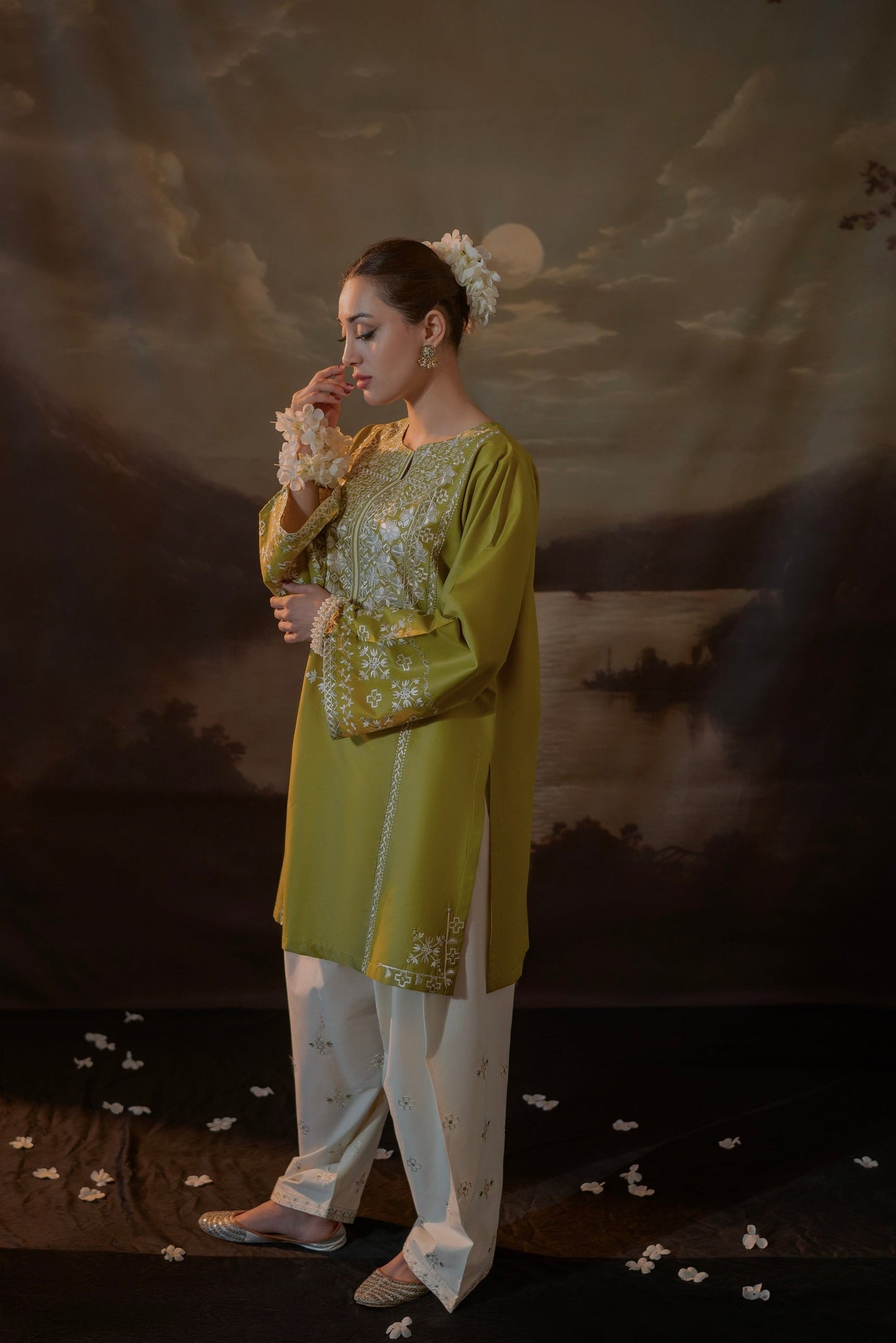 URGE-2PC LAWN EMBROIDERED SHIRT WITH LAWN EMBROIDERED TROUSER-BIC-3481