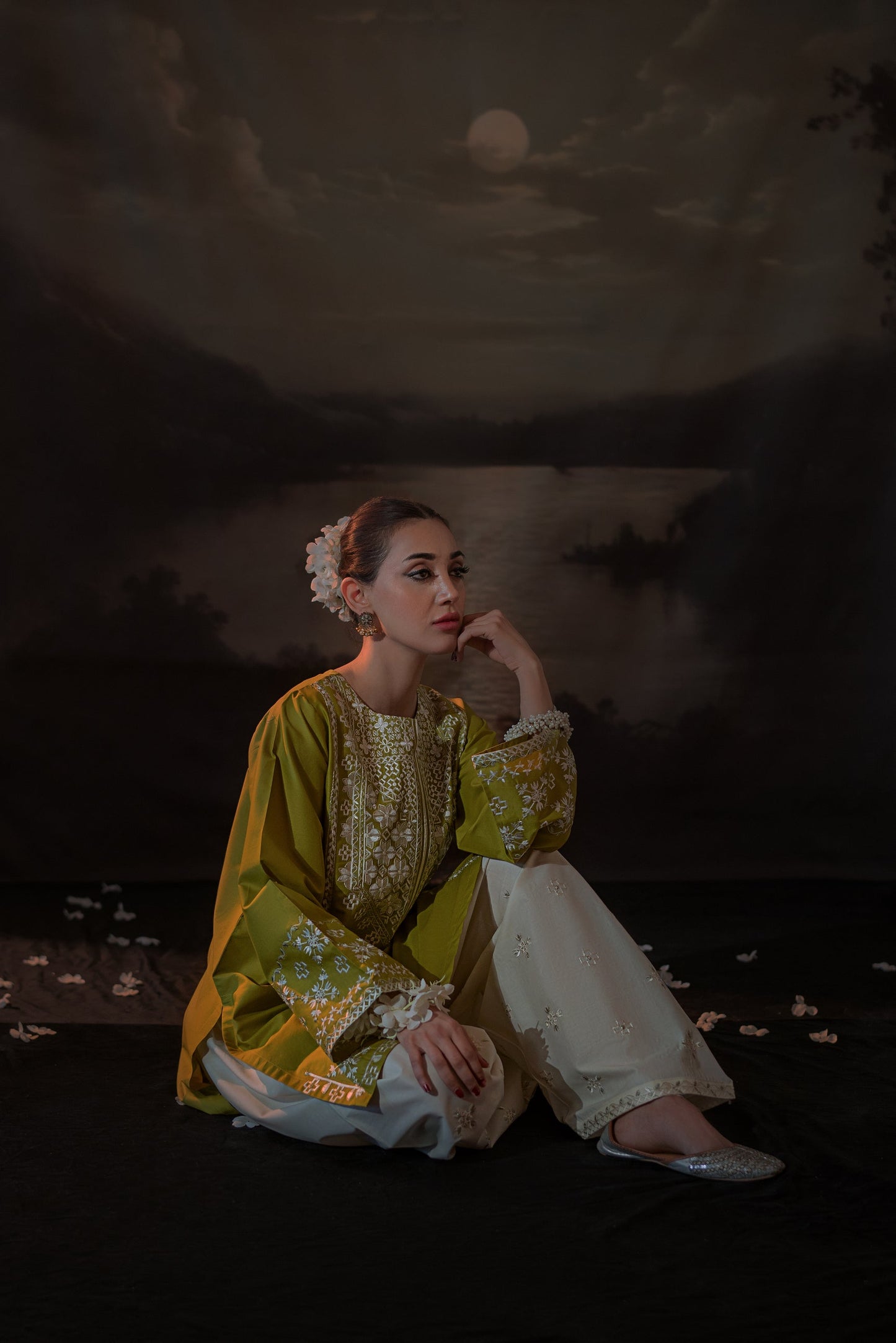 URGE-2PC LAWN EMBROIDERED SHIRT WITH LAWN EMBROIDERED TROUSER-BIC-3481