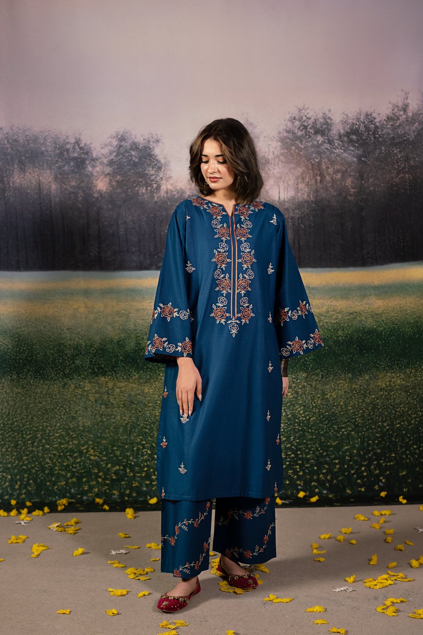 URGE-2PC LAWN EMBROIDRED SHIRT WITH LAWN EMBROIDRED TROUSER-BIC-3483