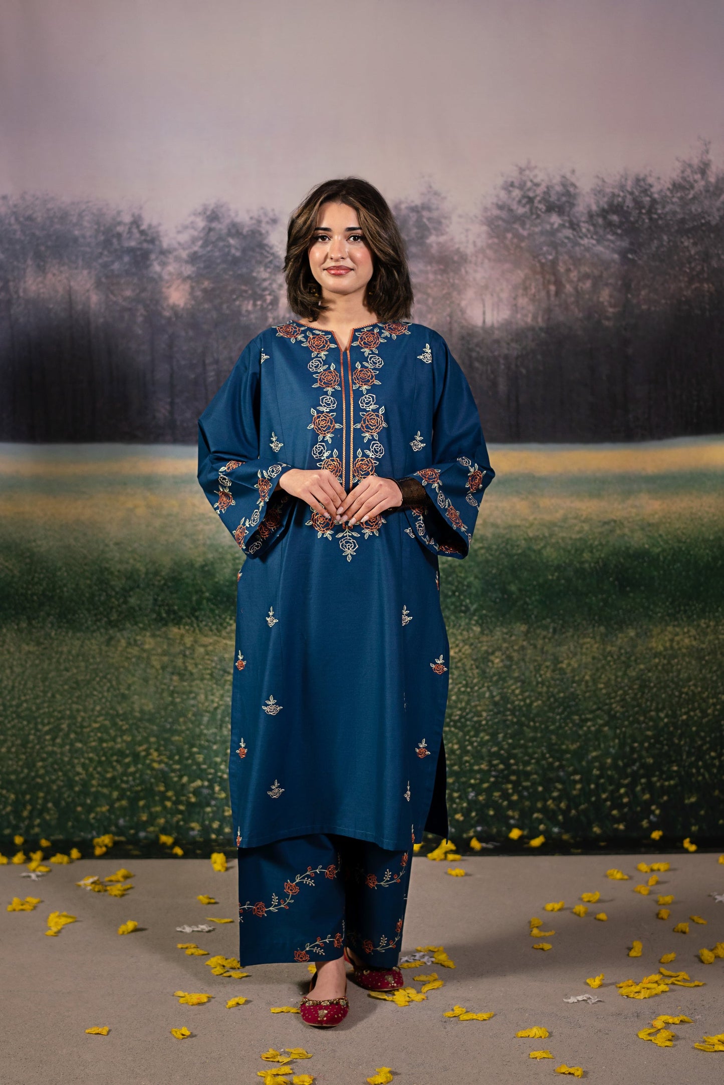 URGE-2PC LAWN EMBROIDRED SHIRT WITH LAWN EMBROIDRED TROUSER-BIC-3483