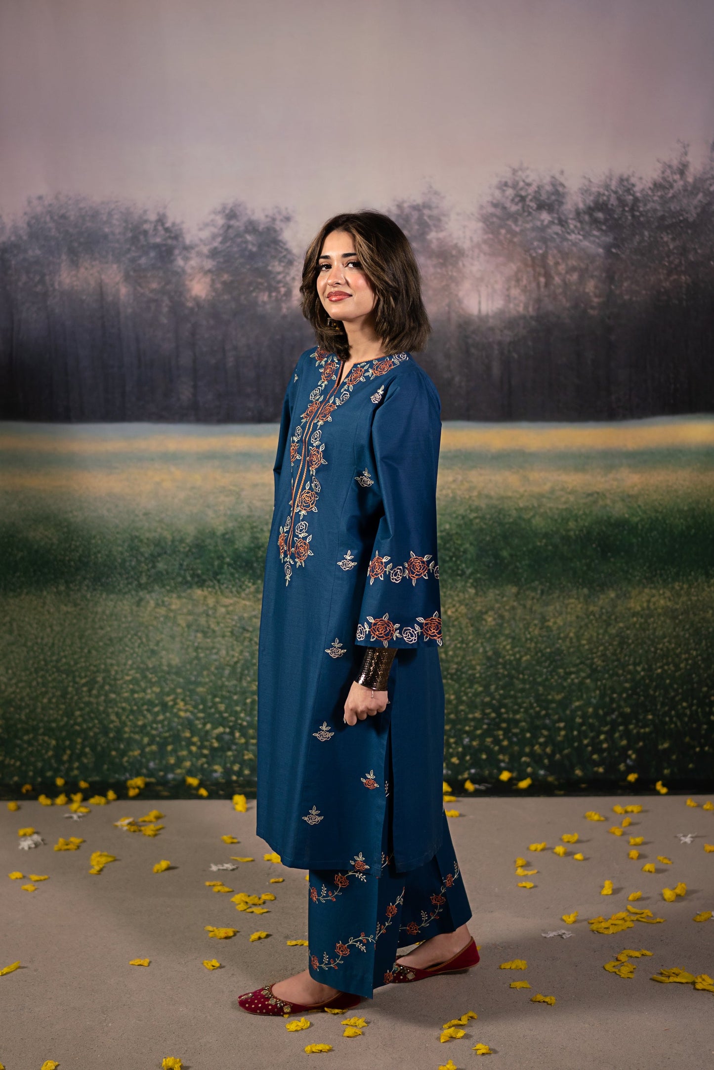 URGE-2PC LAWN EMBROIDRED SHIRT WITH LAWN EMBROIDRED TROUSER-BIC-3483
