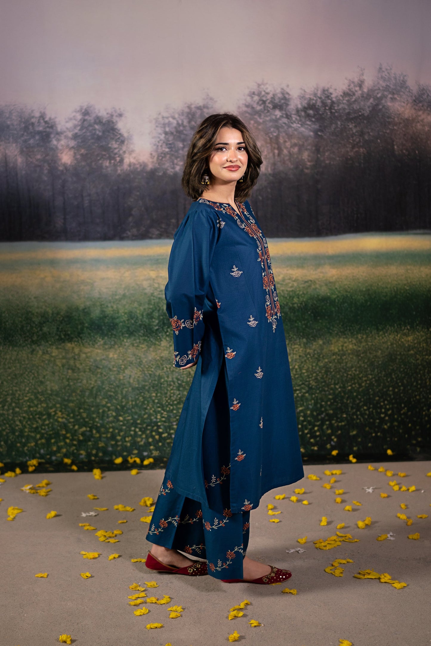 URGE-2PC LAWN EMBROIDRED SHIRT WITH LAWN EMBROIDRED TROUSER-BIC-3483