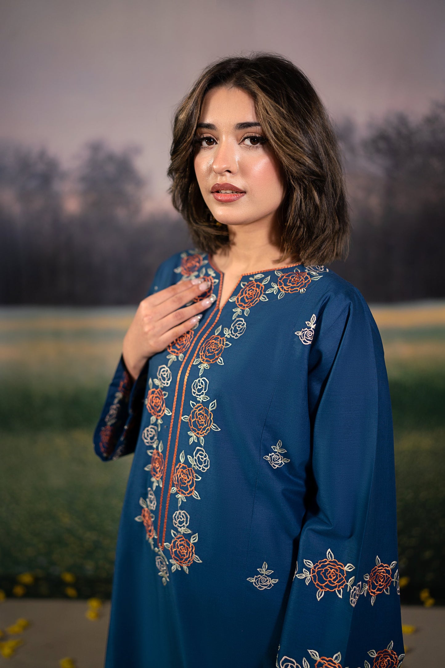 URGE-2PC LAWN EMBROIDRED SHIRT WITH LAWN EMBROIDRED TROUSER-BIC-3483