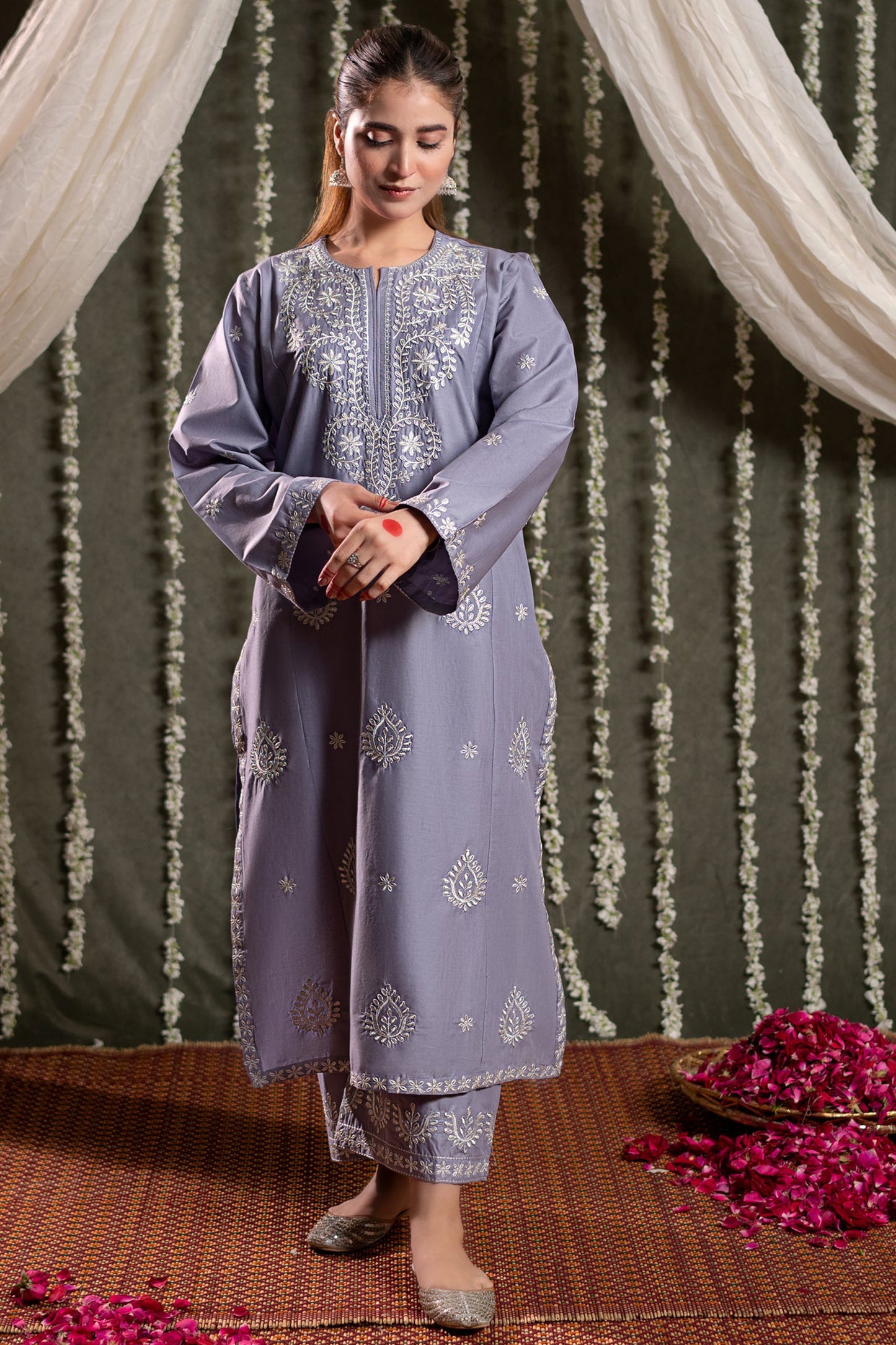 URGE-2PC LAWN EMBROIDRED SHIRT WITH LAWN EMBROIDRED TROUSER-BIC-3482