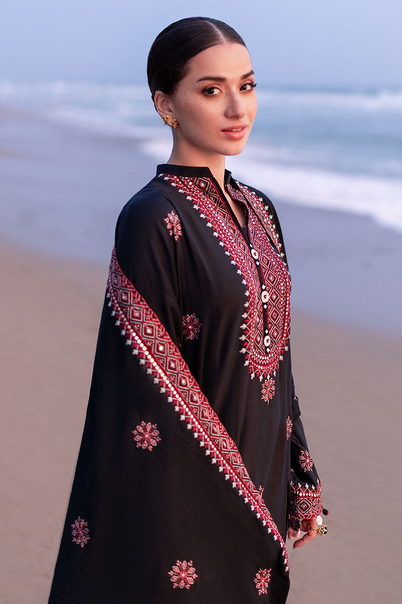 CROSS STITCH-3PC DHANAK EMBROIDERED SHIRT WITH DHANAK EMBROIDERED SHAWL AND TROUSER BIC-4336