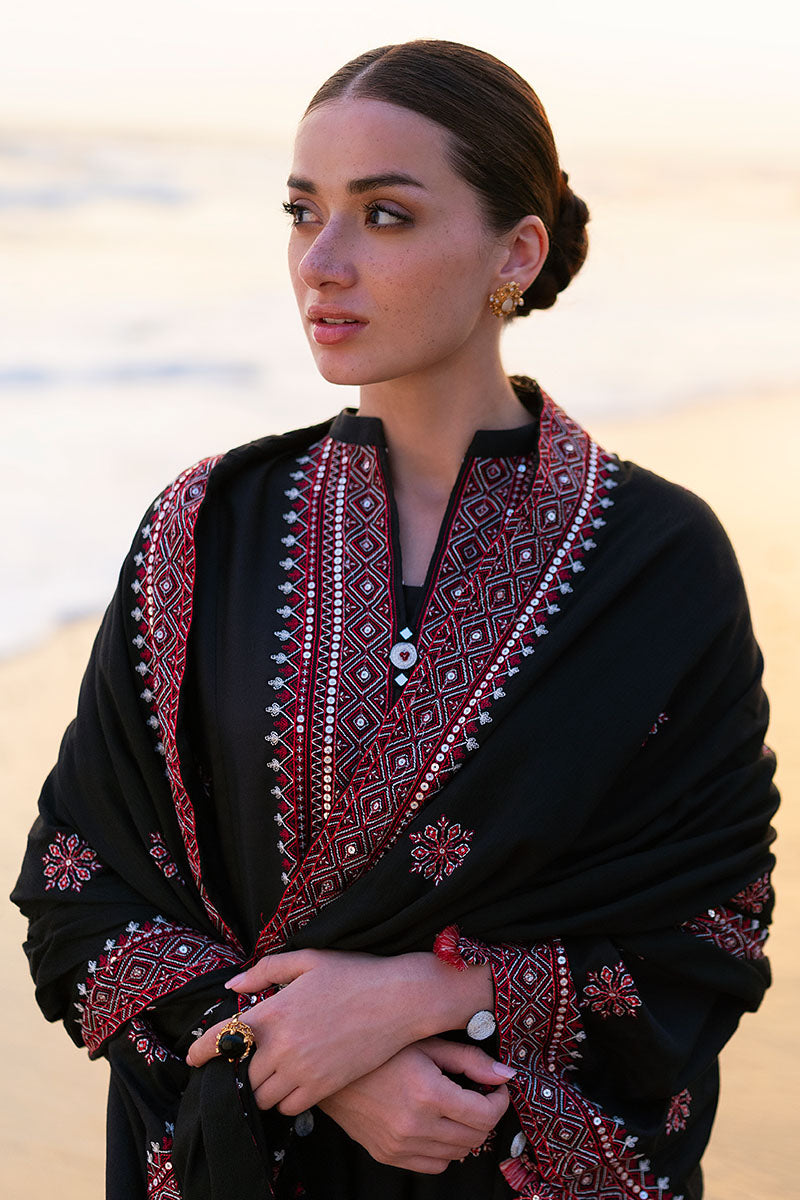 CROSS STITCH-3PC DHANAK EMBROIDERED SHIRT WITH DHANAK EMBROIDERED SHAWL AND TROUSER BIC-4336