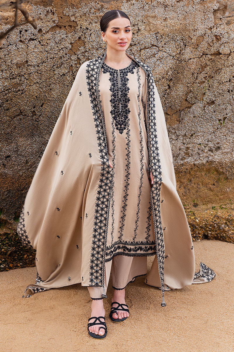 CROSS STITCH-3PC DHANAK EMBROIDERED SHIRT WITH DHANAK EMBROIDERED SHAWL AND TROUSER BIC-4337