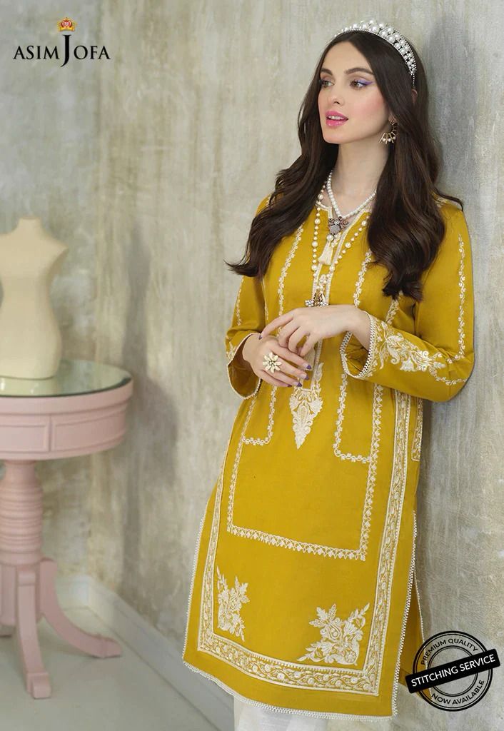 ASIM JOFA- 3PC LAWN EMBROIDERED WITH MONARK PRINT DUPATTA- BIC-3522