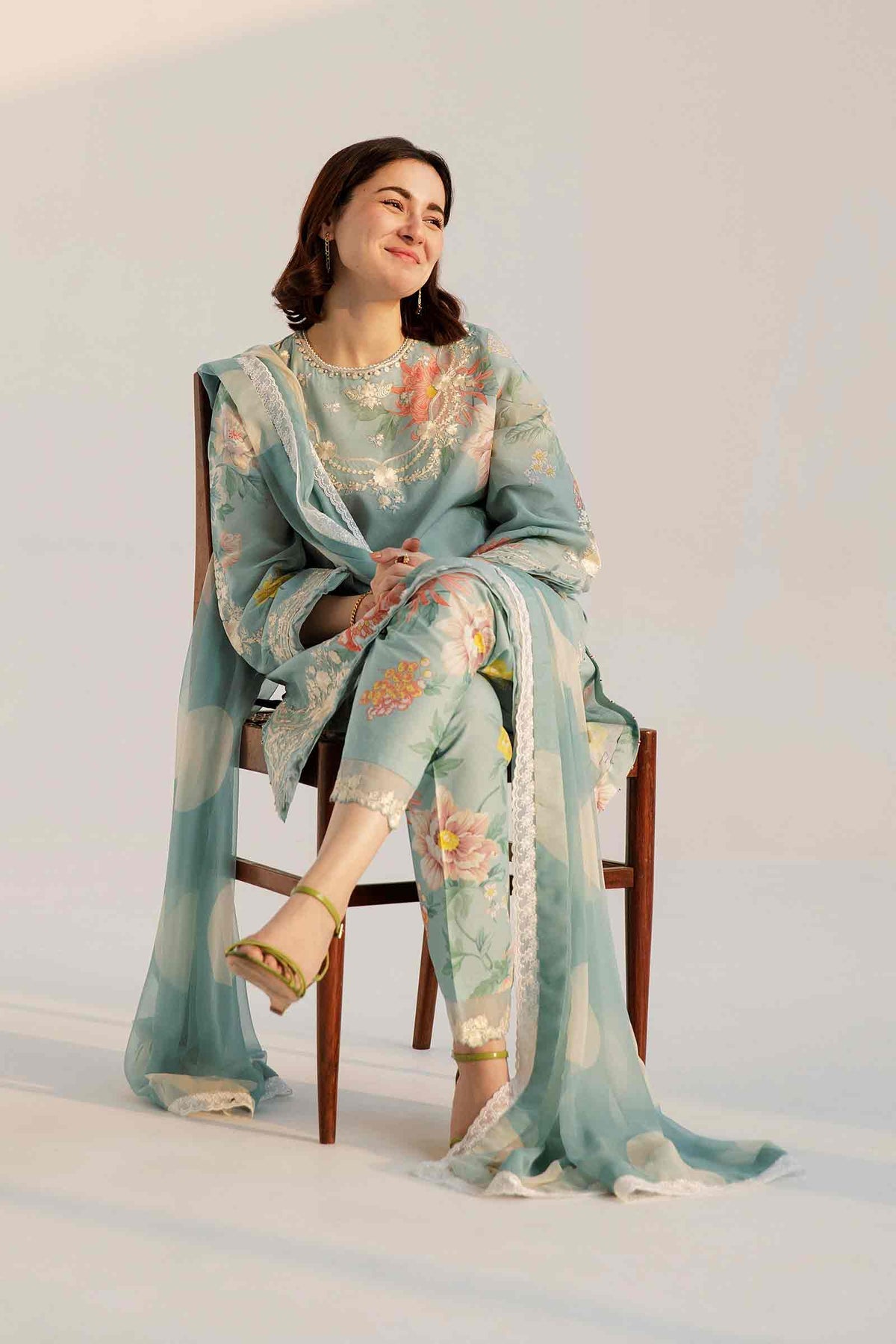 ZARA SHAHJAHAN-3PC LAWN PRINTED EMBROIDERED SHIRT CHIFFON PRINTED DUAPTTA AND TROUSER -BIC-2509