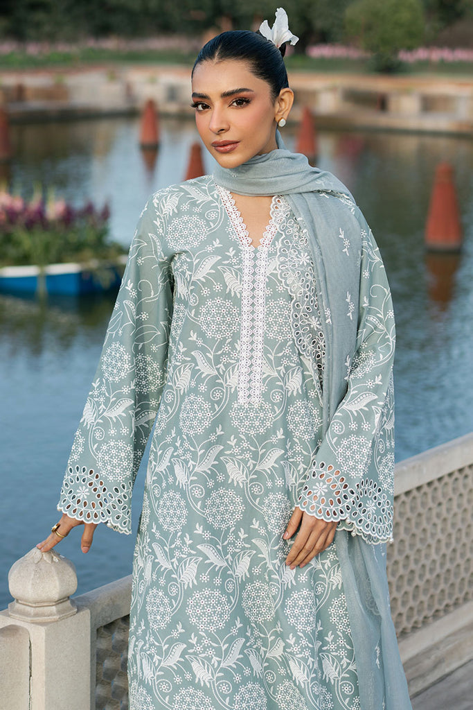 CROSS STITCH-3PC LAWN EMBROIDERED SHIRT WITH KHAADI NET EMBROIDRERD DUPATTA & TROUSER-BIC-3787