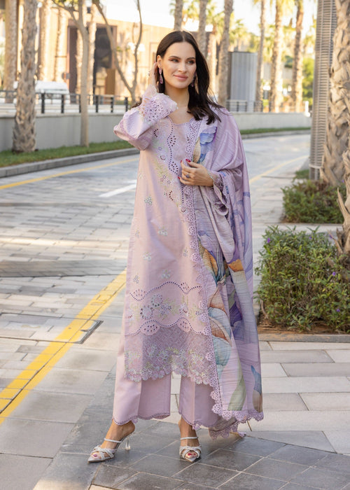 RANG RASIYA-3PC LAWN EMBROIDERED SHIRT WITH MONARK PRINT DUPATTA AND TROUSER-BIC-3706