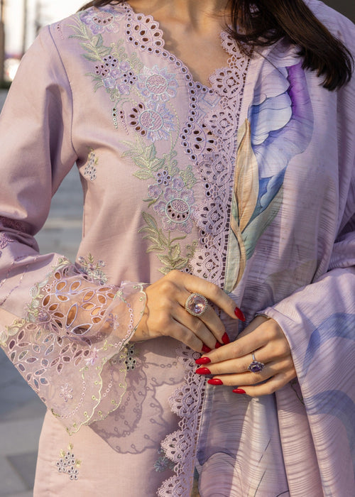 RANG RASIYA-3PC LAWN EMBROIDERED SHIRT WITH MONARK PRINT DUPATTA AND TROUSER-BIC-3706