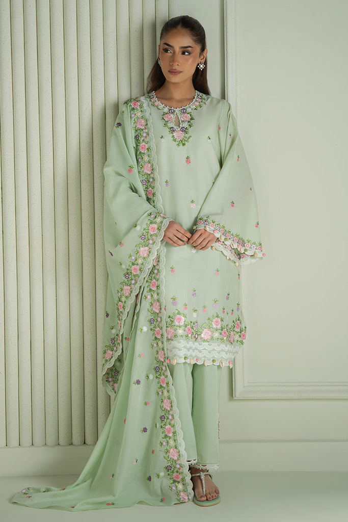 CROSS STITCH-3PC LAWN EMBROIDERED SHIRT WITH MONARK EMBROIDERED DUAPATTA AND TROUSER-BIC-3695