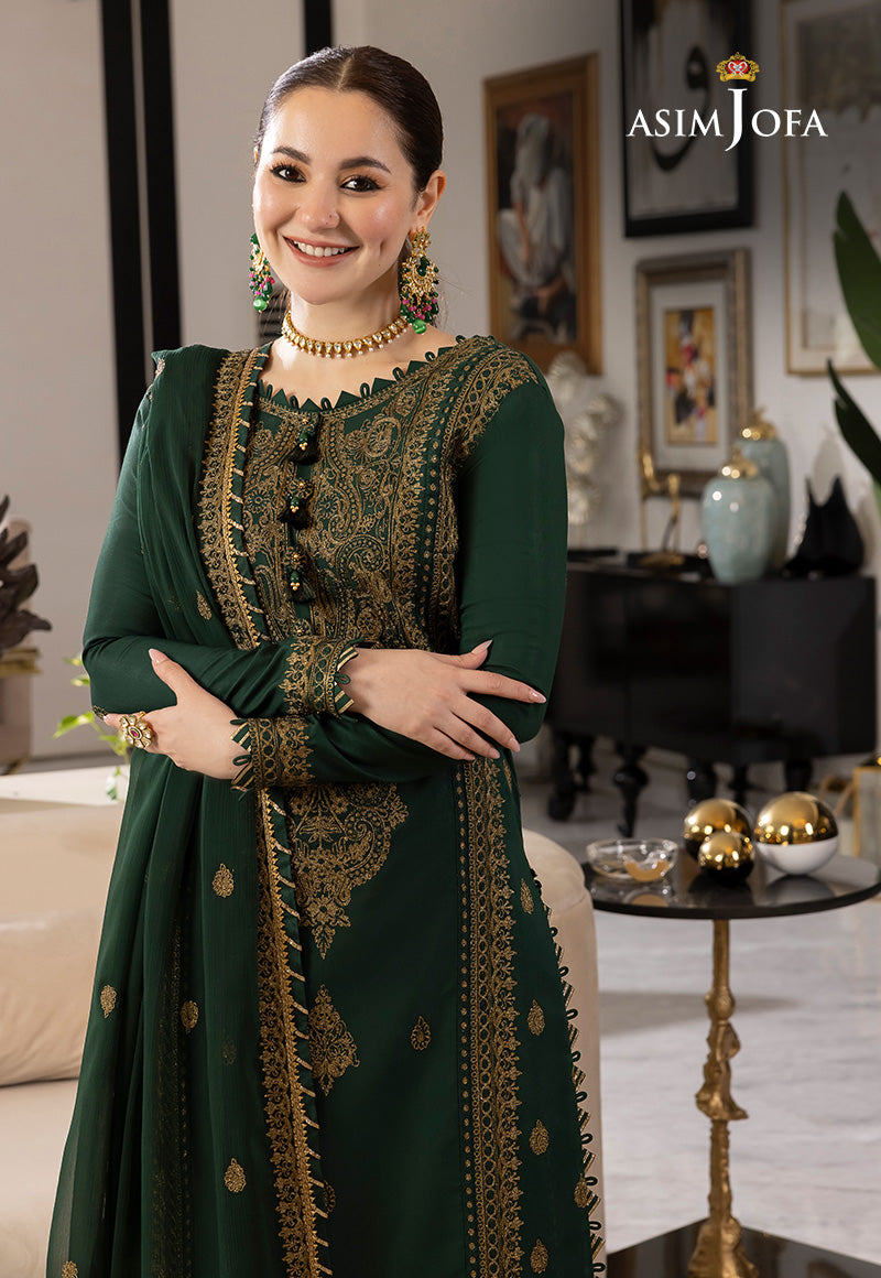 ASIM JOFA-3PC LAWN EMBROIDRED SHIRT WITH LAWN EMBROIDRED DUPATTA AND TROUSER-BIC-3609