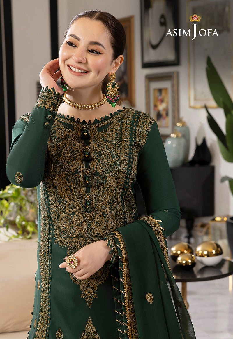 ASIM JOFA-3PC LAWN EMBROIDRED SHIRT WITH LAWN EMBROIDRED DUPATTA AND TROUSER-BIC-3609