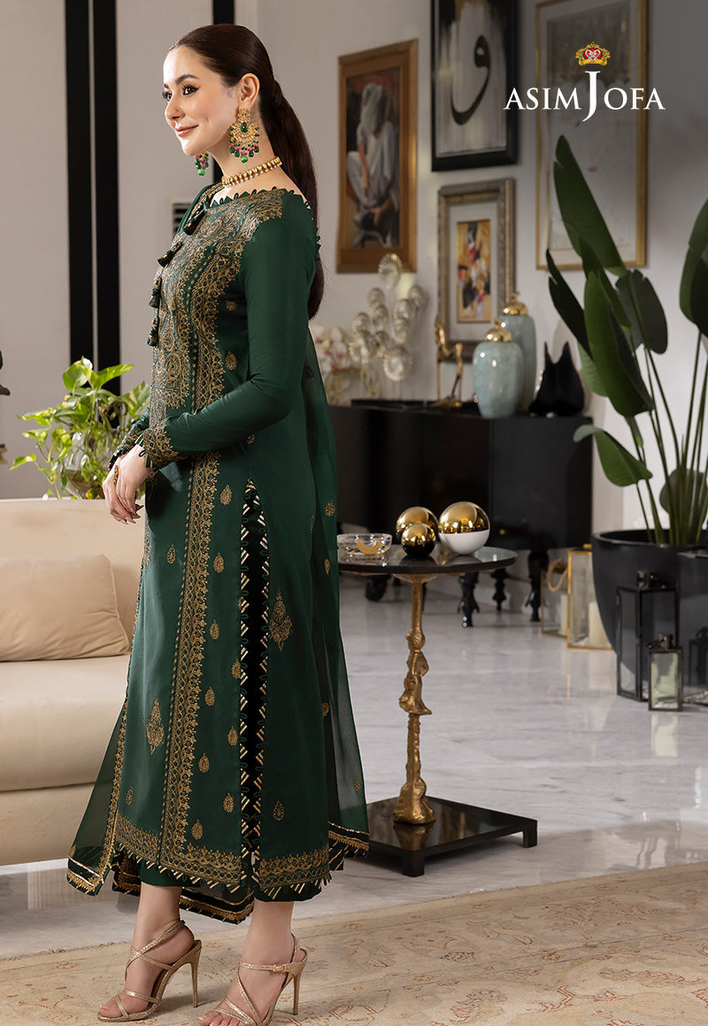 ASIM JOFA-3PC LAWN EMBROIDRED SHIRT WITH LAWN EMBROIDRED DUPATTA AND TROUSER-BIC-3609