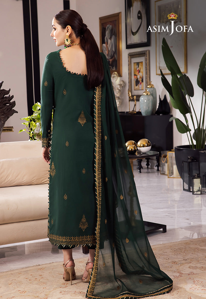 ASIM JOFA-3PC LAWN EMBROIDRED SHIRT WITH LAWN EMBROIDRED DUPATTA AND TROUSER-BIC-3609
