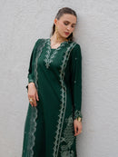 YARD-3PC LAWN EMBROIDERED SHIRT WITH KHAADI NET EMBROIDERED DUPATTA AND TROUSER-BIC-4827