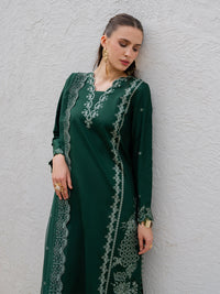 YARD-3PC LAWN EMBROIDERED SHIRT WITH KHAADI NET EMBROIDERED DUPATTA AND TROUSER-BIC-4827
