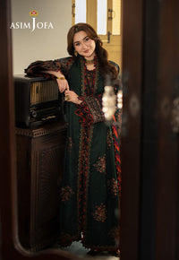 ASIM JOFA-3PC DHANAK EMBROIDERED SHIRT WITH DHANAK EMBROIDERED SHAWL AND TROUSER-BIC-5206
