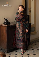 ASIM JOFA-3PC DHANAK EMBROIDERED SHIRT WITH DHANAK EMBROIDERED SHAWL AND TROUSER-BIC-5206