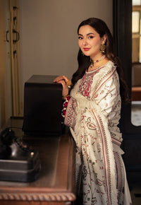 ASIM JOFA-3PC DHANAK SEQUENCE EMBROIDERED SHIRT WITH DHANAK EMBROIDERED SHAWL & DHANAK TOUSER-BIC-4060