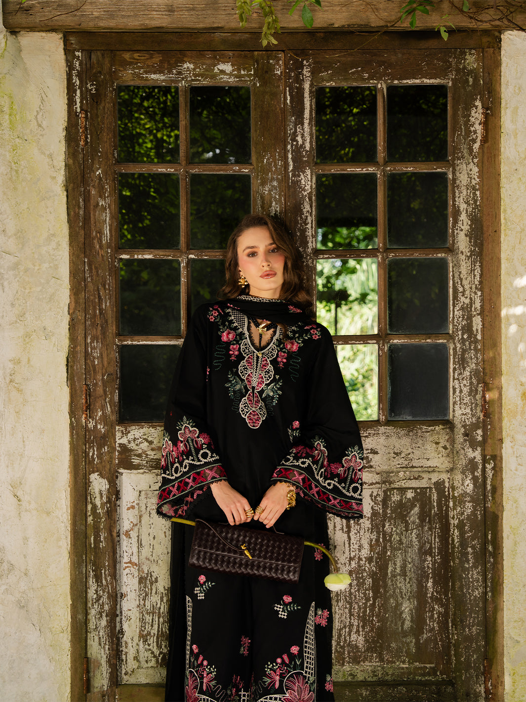 YARDS-3PC LAWN EMBROIDERED SHIRT WITH KHADDI NET EMBROIDERED DUPATTA AND TROUSER-BIC-4852