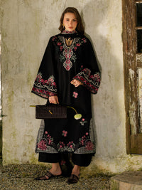 YARDS-3PC LAWN EMBROIDERED SHIRT WITH KHADDI NET EMBROIDERED DUPATTA AND TROUSER-BIC-4852