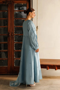 IZNIK-3PC LAWN CHIKANKAARI EMB FROCK WITH CHIFFON PRINTED DUPATTA & DYED TROUSER-BIC-4887