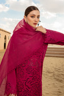 RANG RASIYA-CHIKANKARI 3PC EMBROIDERED LAWN SHIRT WITH ORGANZA EMBROIDERED DUPATTA AND TROUSER -BIC-2885