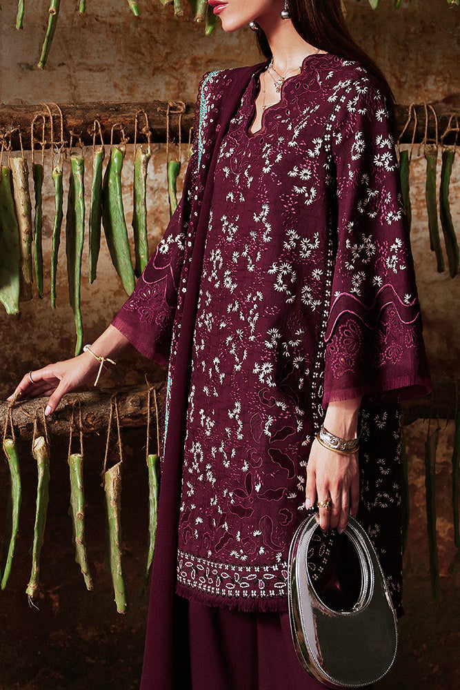 SAPPHIRE-3PC LAWN LASER WORK EMBROIDERED SHIRT WITH KHADDI NET EMBROIDERED DUPATTA AND TROUSER-BIC-4666