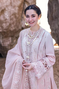 QALAMQAR-3PC LAWN LASERCUTWORK EMBROIDERED SHIRT WITH KHAADI NET EMBROIDERED DUPATTA AND TROUSER-BIC-4726